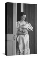 Mother and Baby in Contractor Camp-Dorothea Lange-Stretched Canvas