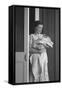 Mother and Baby in Contractor Camp-Dorothea Lange-Framed Stretched Canvas