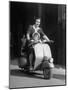 Mother and Baby Riding a Vespa Scooter-Dmitri Kessel-Mounted Photographic Print