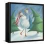 Mother and Baby Snowmen-Chantal Candon-Framed Stretched Canvas