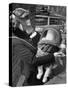 Mother and Baby Wearing Gas Masks During Gas Preparations Test During WWII-Hans Wild-Stretched Canvas