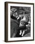 Mother and Baby Wearing Gas Masks During Gas Preparations Test During WWII-Hans Wild-Framed Premium Photographic Print