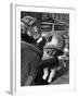 Mother and Baby Wearing Gas Masks During Gas Preparations Test During WWII-Hans Wild-Framed Photographic Print