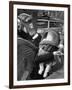 Mother and Baby Wearing Gas Masks During Gas Preparations Test During WWII-Hans Wild-Framed Photographic Print