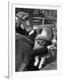 Mother and Baby Wearing Gas Masks During Gas Preparations Test During WWII-Hans Wild-Framed Photographic Print