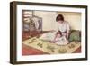 Mother and Baby with Crawling Rug-null-Framed Art Print