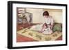 Mother and Baby with Crawling Rug-null-Framed Art Print