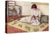 Mother and Baby with Crawling Rug-null-Stretched Canvas