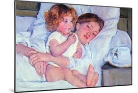 Mother and Baby-Mary Cassatt-Mounted Art Print