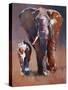 Mother and Calf-Mark Adlington-Stretched Canvas