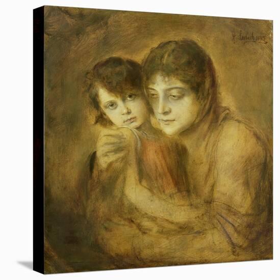 Mother and Child, 1893-Franz Seraph von Lenbach-Stretched Canvas