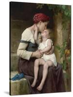 Mother and Child, 1894 (Painting)-Leon Bazile Perrault-Stretched Canvas