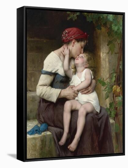 Mother and Child, 1894 (Painting)-Leon Bazile Perrault-Framed Stretched Canvas