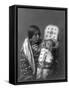 Mother and child Apsaroke Indian Edward Curtis Photograph-Lantern Press-Framed Stretched Canvas
