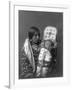 Mother and child Apsaroke Indian Edward Curtis Photograph-Lantern Press-Framed Art Print