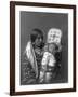 Mother and child Apsaroke Indian Edward Curtis Photograph-Lantern Press-Framed Art Print