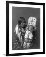 Mother and child Apsaroke Indian Edward Curtis Photograph-Lantern Press-Framed Art Print