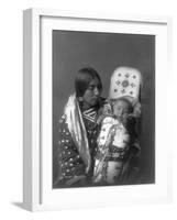 Mother and child Apsaroke Indian Edward Curtis Photograph-Lantern Press-Framed Art Print