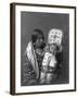 Mother and child Apsaroke Indian Edward Curtis Photograph-Lantern Press-Framed Art Print