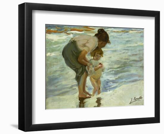 Mother and Child at the Beach, 1908-Joaquin Sorolla-Framed Premium Giclee Print