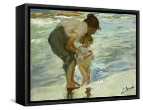 Mother and Child at the Beach, 1908-Joaquin Sorolla-Framed Stretched Canvas