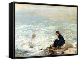 Mother and Child at the Water's Edge-George William Russell-Framed Stretched Canvas