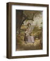 Mother and Child by a Stile, with Culver Cliff, Isle of Wight, in the Distance, C.1849-50-James Collinson-Framed Giclee Print