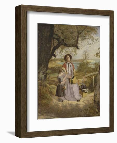 Mother and Child by a Stile, with Culver Cliff, Isle of Wight, in the Distance, C.1849-50-James Collinson-Framed Giclee Print