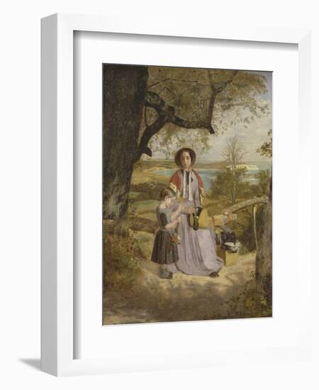 Mother and Child by a Stile, with Culver Cliff, Isle of Wight, in the Distance, C.1849-50-James Collinson-Framed Giclee Print