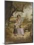 Mother and Child by a Stile, with Culver Cliff, Isle of Wight, in the Distance, C.1849-50-James Collinson-Mounted Giclee Print