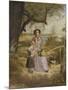 Mother and Child by a Stile, with Culver Cliff, Isle of Wight, in the Distance, C.1849-50-James Collinson-Mounted Giclee Print