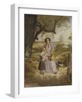 Mother and Child by a Stile, with Culver Cliff, Isle of Wight, in the Distance, C.1849-50-James Collinson-Framed Giclee Print