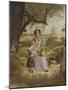 Mother and Child by a Stile, with Culver Cliff, Isle of Wight, in the Distance, C.1849-50-James Collinson-Mounted Giclee Print