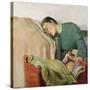 Mother and child by Christian Krohg-Christian Krohg-Stretched Canvas