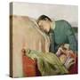 Mother and child by Christian Krohg-Christian Krohg-Stretched Canvas