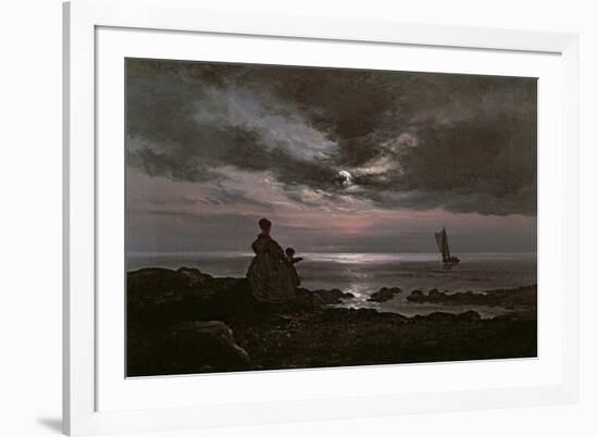 Mother and Child by the Sea, 1840-Johan Christian Dahl-Framed Giclee Print