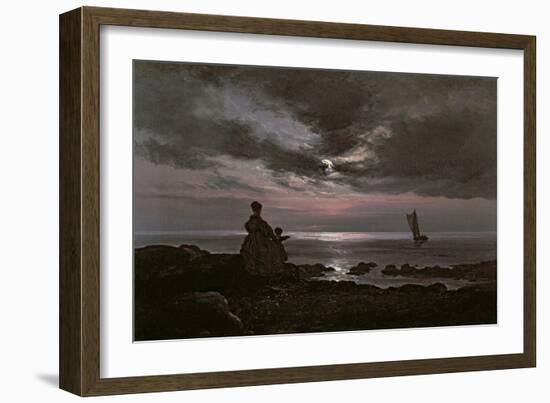 Mother and Child by the Sea, 1840-Johan Christian Dahl-Framed Giclee Print