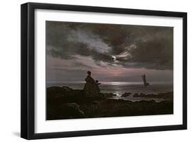 Mother and Child by the Sea, 1840-Johan Christian Dahl-Framed Giclee Print