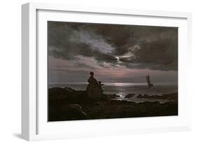 Mother and Child by the Sea, 1840-Johan Christian Dahl-Framed Giclee Print