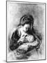 Mother and Child, C.1655 (Pen, Ink and Wash on Paper)-Nicholaes Maes-Mounted Giclee Print