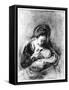 Mother and Child, C.1655 (Pen, Ink and Wash on Paper)-Nicholaes Maes-Framed Stretched Canvas