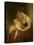 Mother and Child, C.1864 (Oil on Canvas)-Hugues Merle-Stretched Canvas