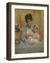 Mother and Child, C.1875-80 (Oil on Panel)-Alfred Emile Stevens-Framed Giclee Print