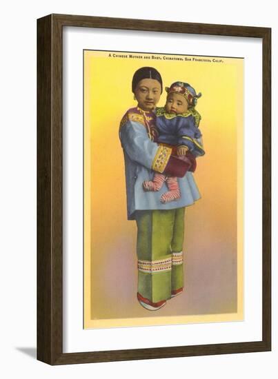 Mother and Child, Chinatown, San Francisco, California-null-Framed Art Print