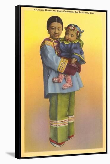 Mother and Child, Chinatown, San Francisco, California-null-Framed Stretched Canvas