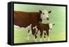 Mother and Child Cows-James W. Johnson-Framed Stretched Canvas