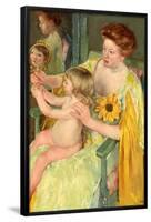 Mother and Child. Dated: c. 1905. Dimensions: overall: 92.1 x 73.7 cm (36 1/4 x 29 in.) framed:...-Mary Cassatt-Framed Poster