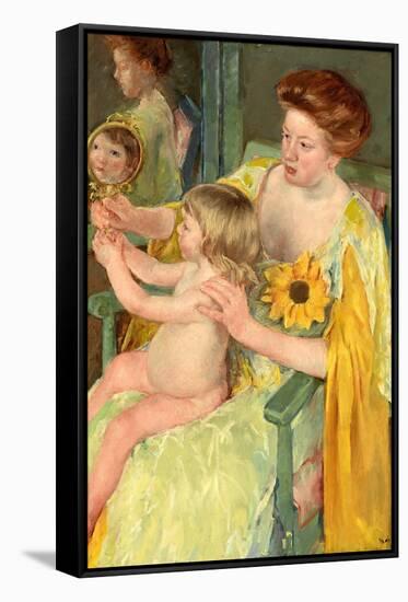 Mother and Child. Dated: c. 1905. Dimensions: overall: 92.1 x 73.7 cm (36 1/4 x 29 in.) framed:...-Mary Cassatt-Framed Stretched Canvas