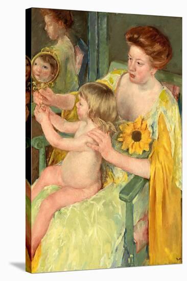 Mother and Child. Dated: c. 1905. Dimensions: overall: 92.1 x 73.7 cm (36 1/4 x 29 in.) framed:...-Mary Cassatt-Stretched Canvas