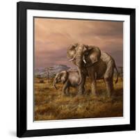 Mother and Child (Elephants)-Trevor V. Swanson-Framed Giclee Print